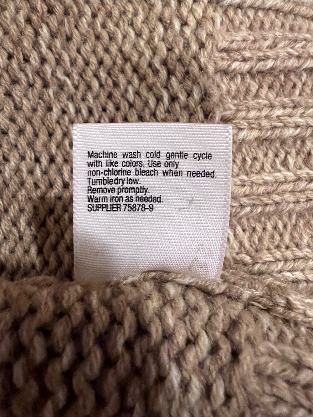 Women’s Cozy Cable Knit Tan Button Cardigan Shawl Collar Preppy Grandmacore XL - Picture 9 of 16